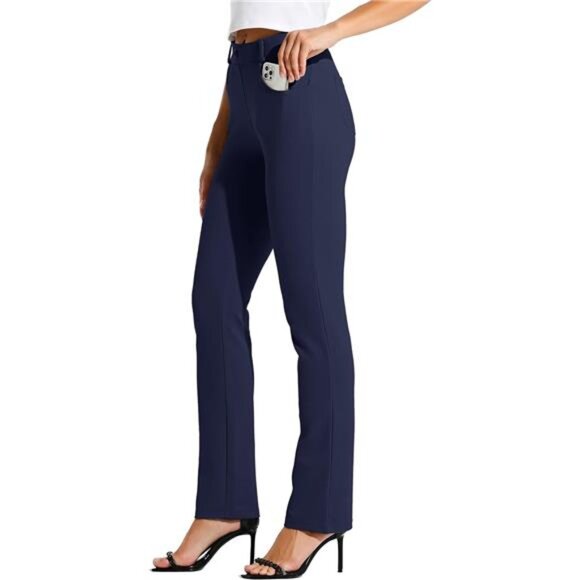 Women´s Yoga Dress Pants – Straight Leg, Stretchy...